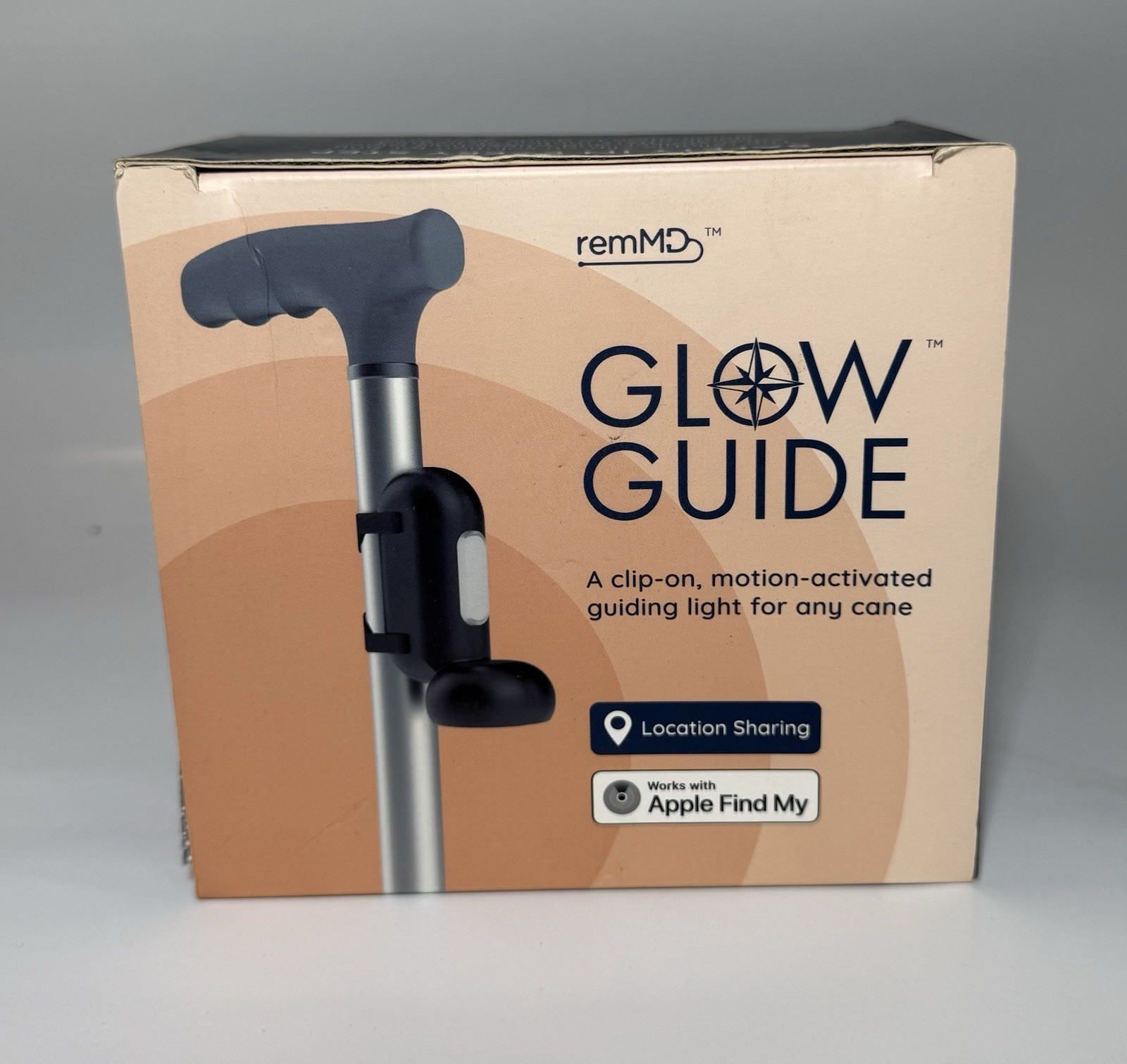 Smart Rechargeable Light W/Tracker Apple Compatible For Walking Cane Walker