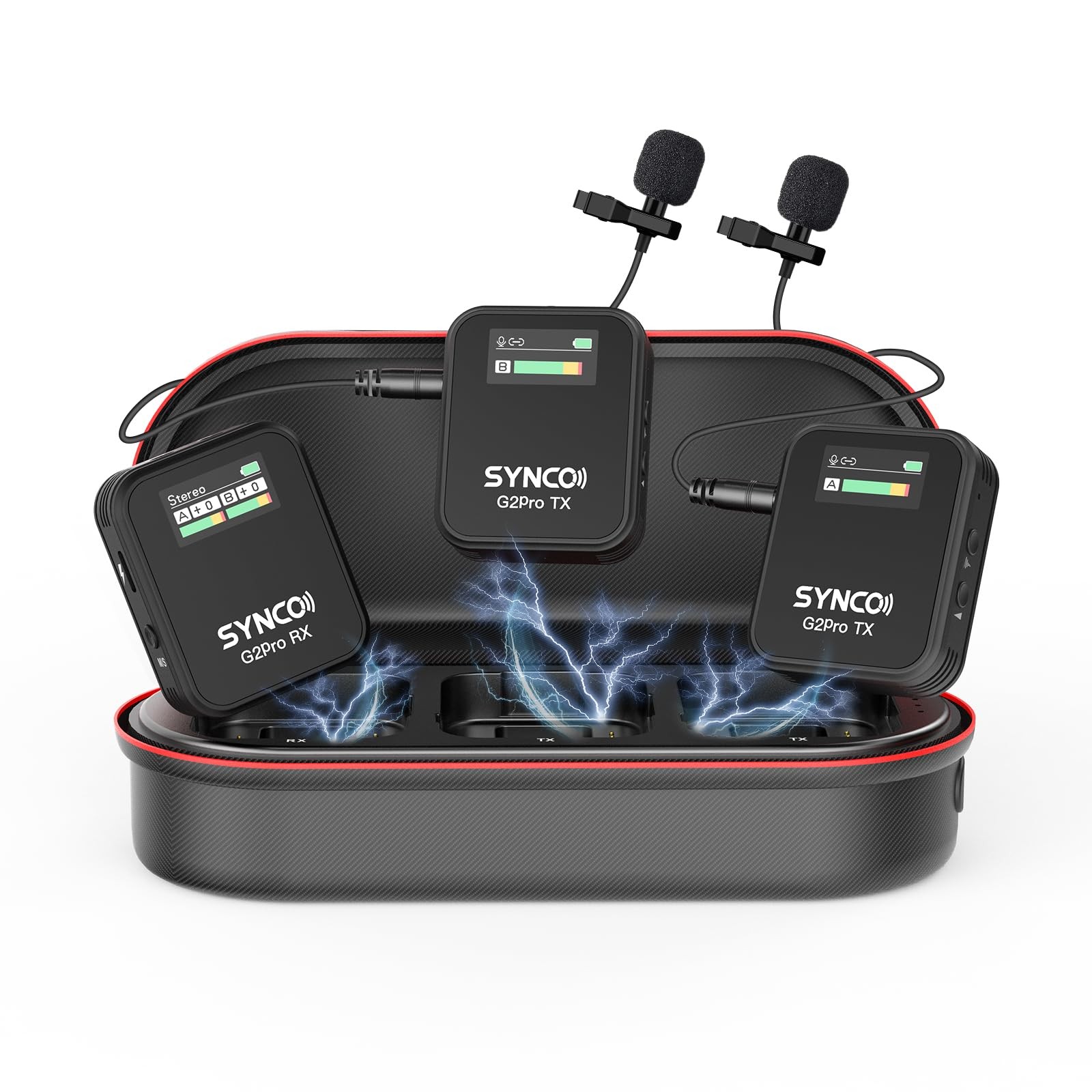 SYNCO G2(A2) PRO Wireless Lavalier Mic System Dual Transmitter Lapel Mic