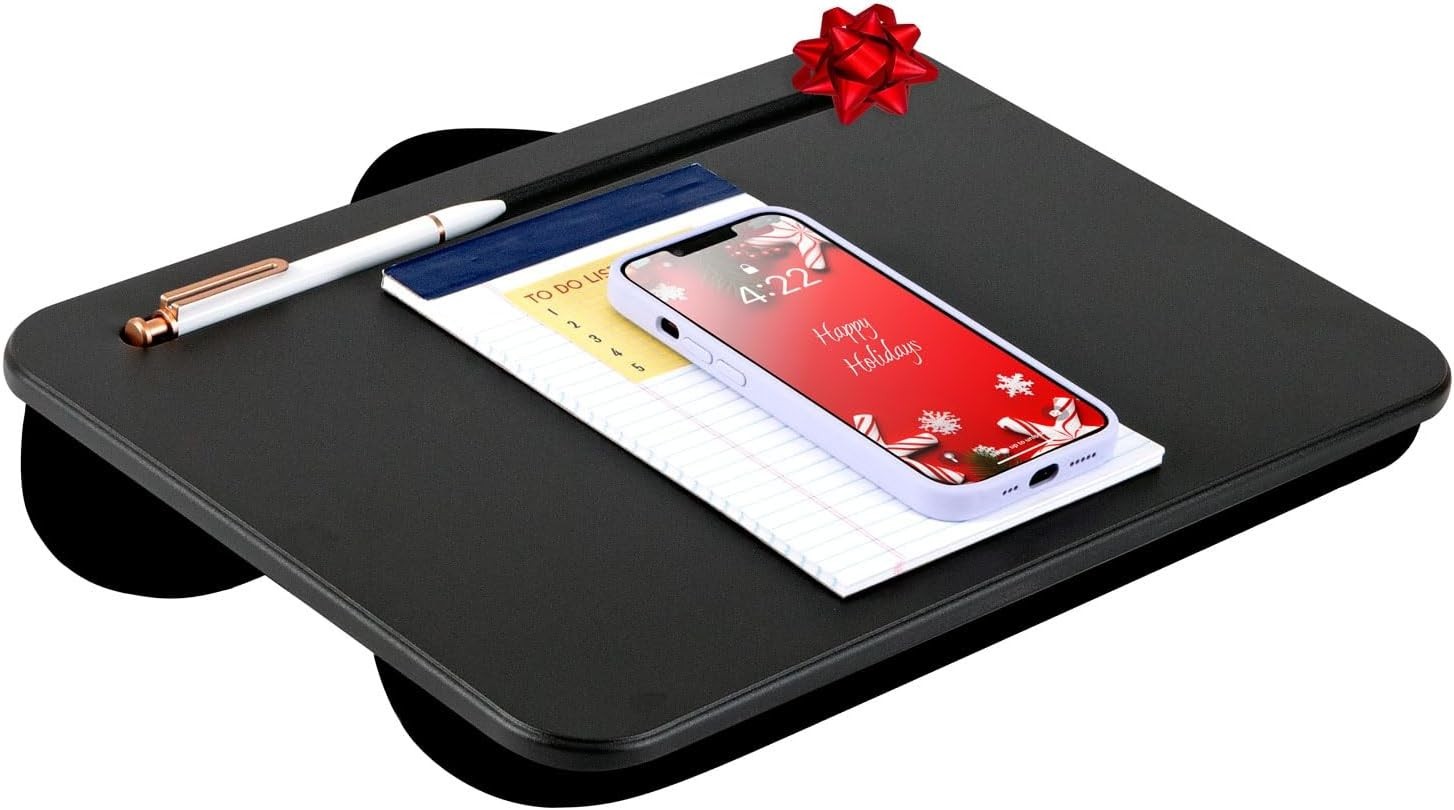 Compact Lap Desk Fits Up to 15 Inch Laptop Black Style 43108 Portable Trip Uses