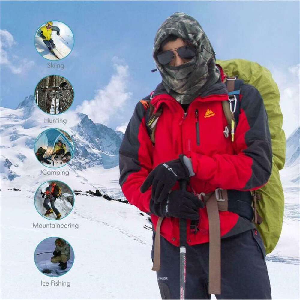 Balaclava Face Mask Fleece Fishing Hunting Ski Windproof Camo Hood Neck Cover US
