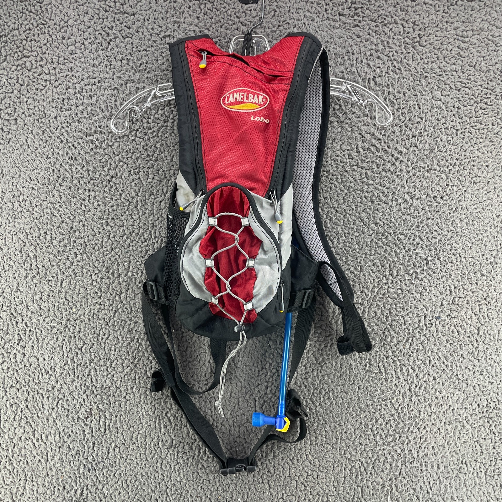 CamelBak Lobo Hydration Pack Hiking Biking Bladder Red Gray