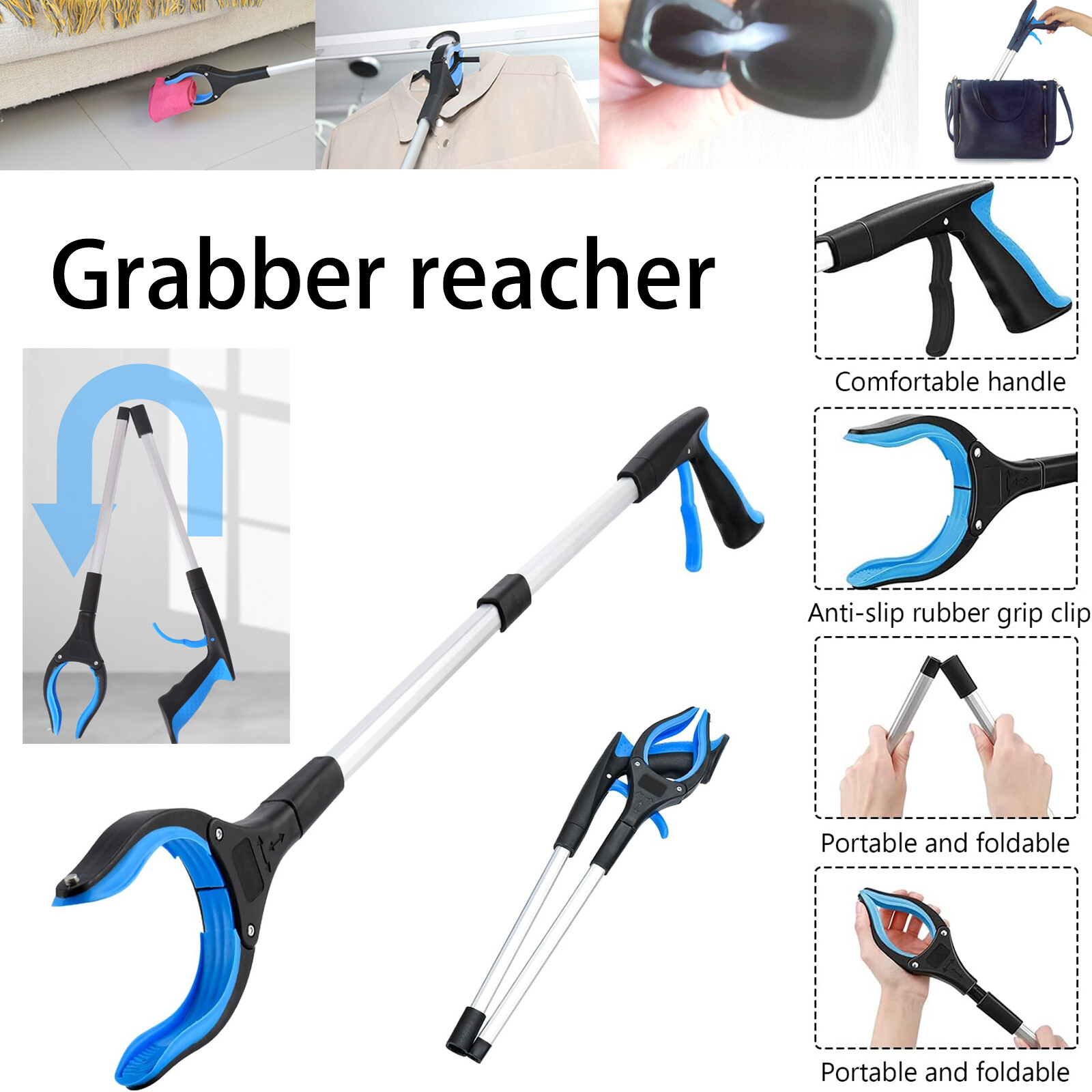 32in Grabber Tool Industrial Pick Up Stick Hand Grip Reach Trash Reacher