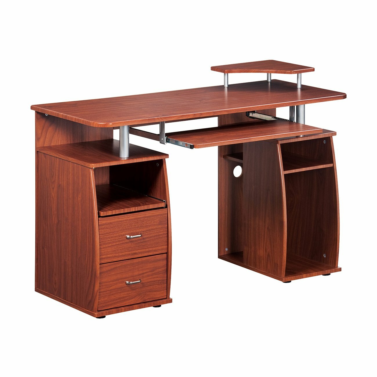 Techni Mobili Complete Computer Desk with Pull-Out Keyboard & Multiple Storage