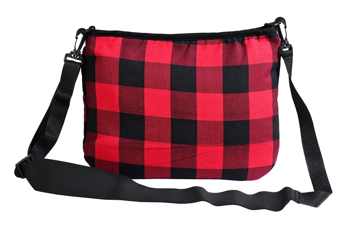 LVAD Flannel Bag Red - Secure Storage for HeartMate Controller & Battery Pouch