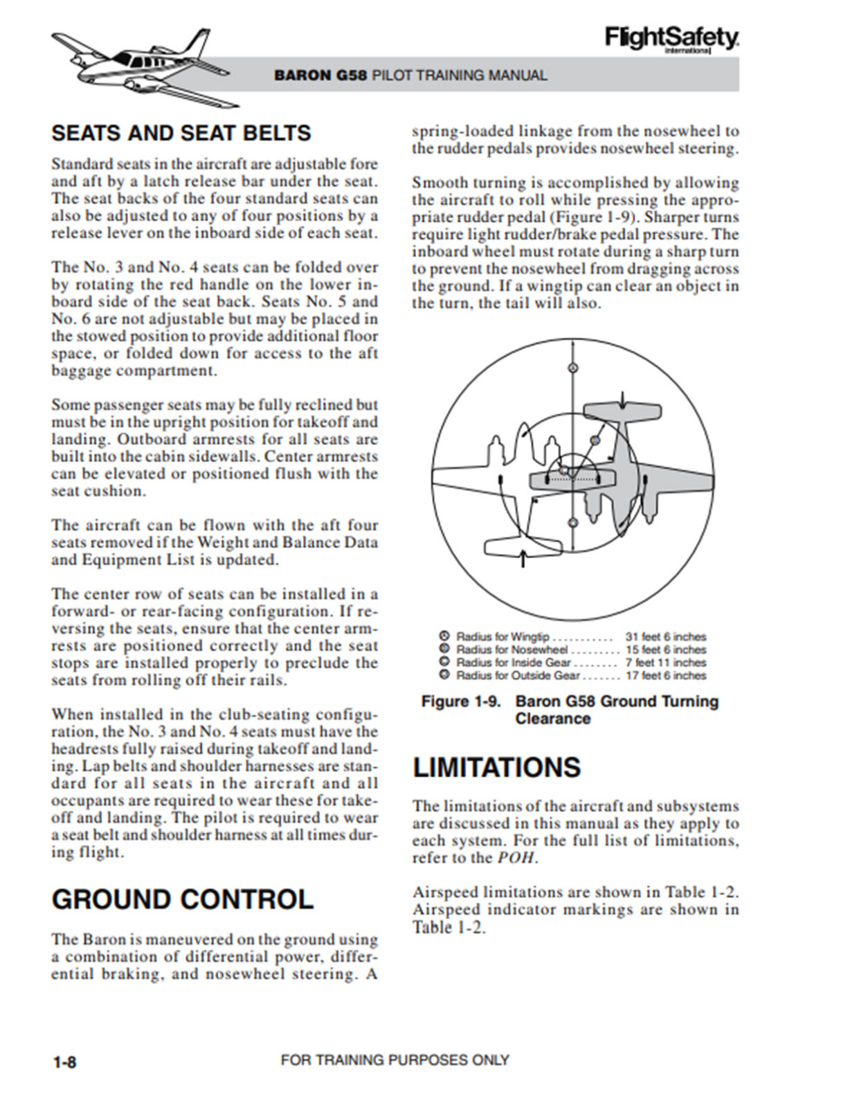 Beechcraft Baron G58 Pilot Training Manual - IMPROVED - on a USB Flash Drive