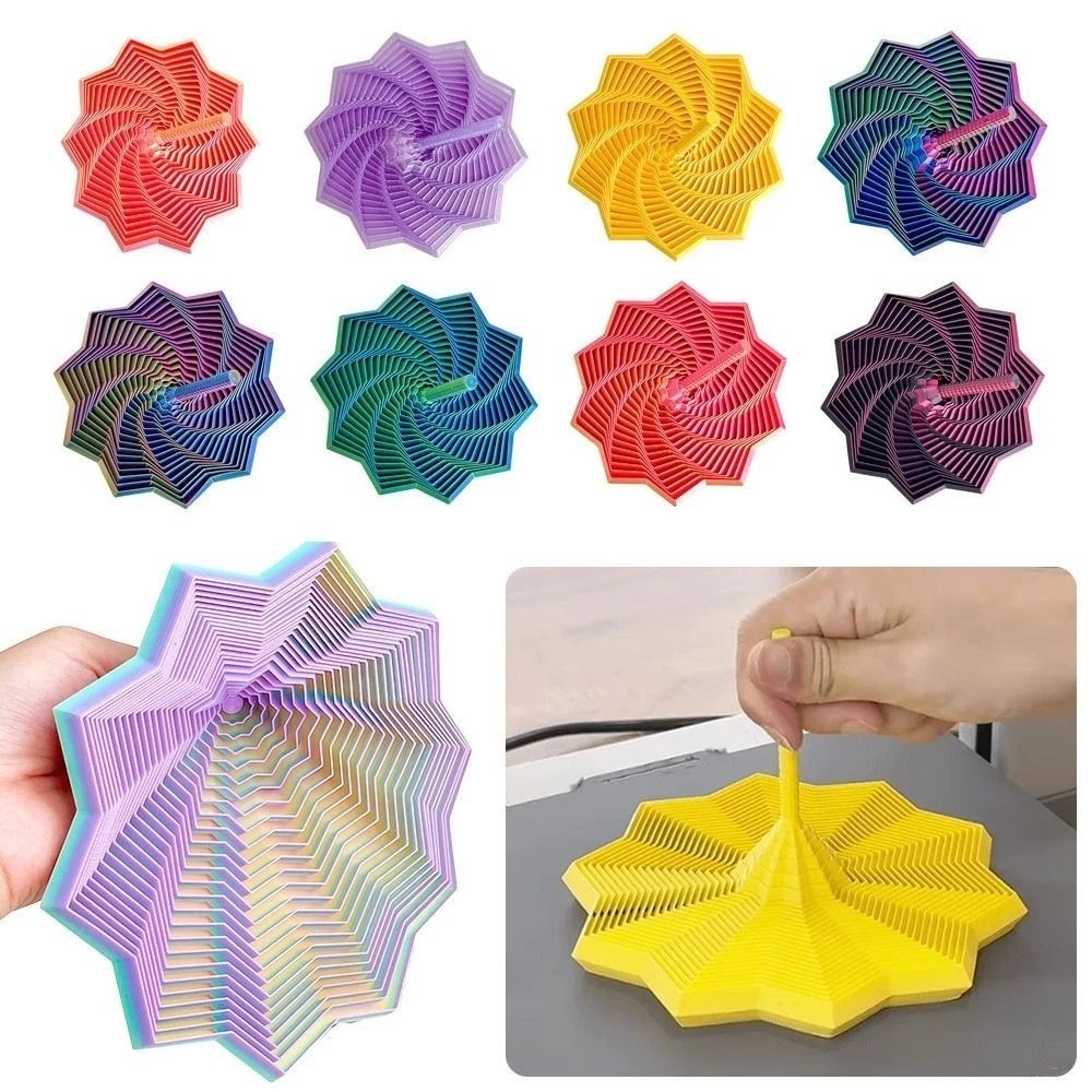 Expanded Sensory Fidget Star Toys 3D Printed, Handle Fractal Hexagon,Anti-Stress