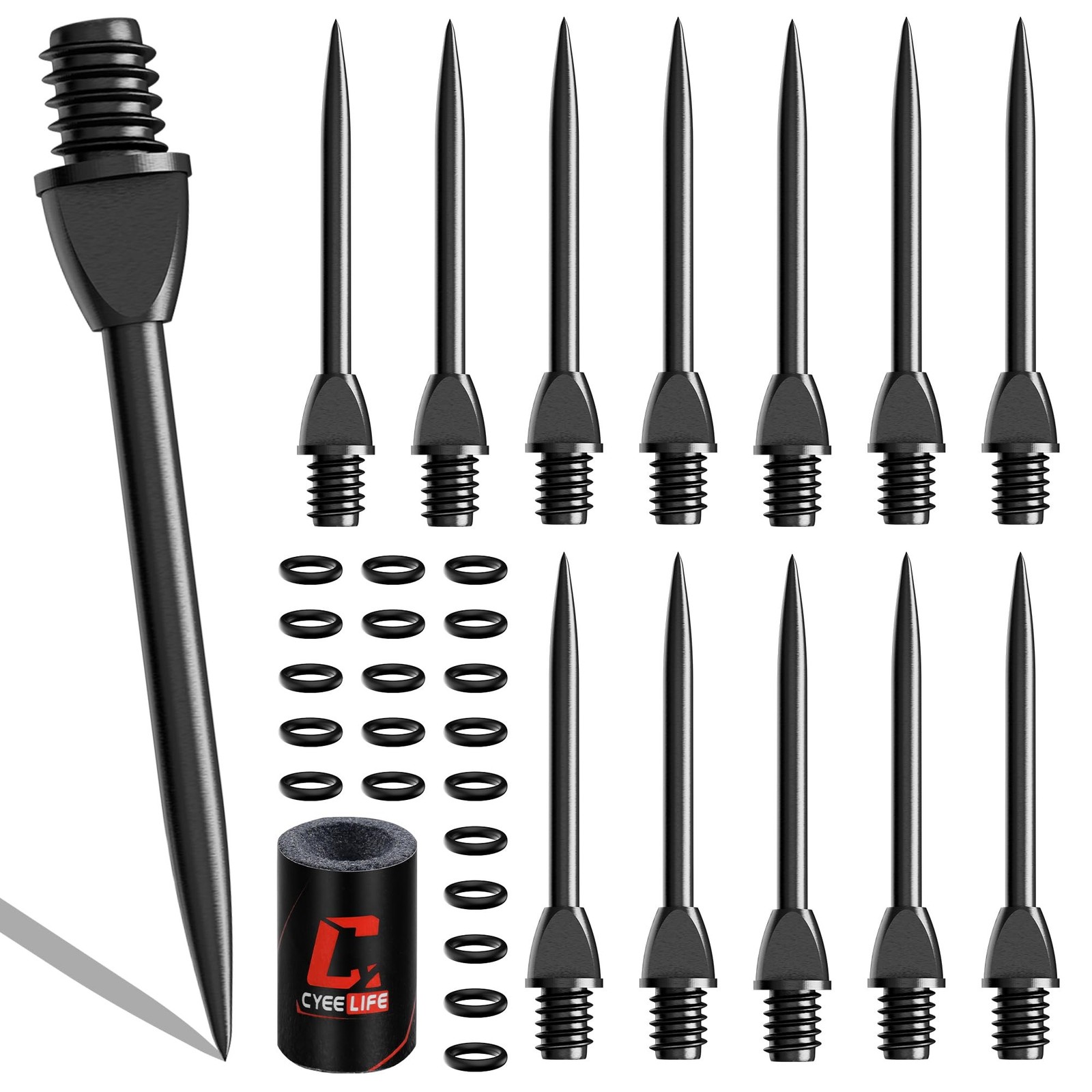 CyeeLife Steel Dart Tips 12pcs,Dart Tip Removal 2BA Thread Soft Dart Tips Con...