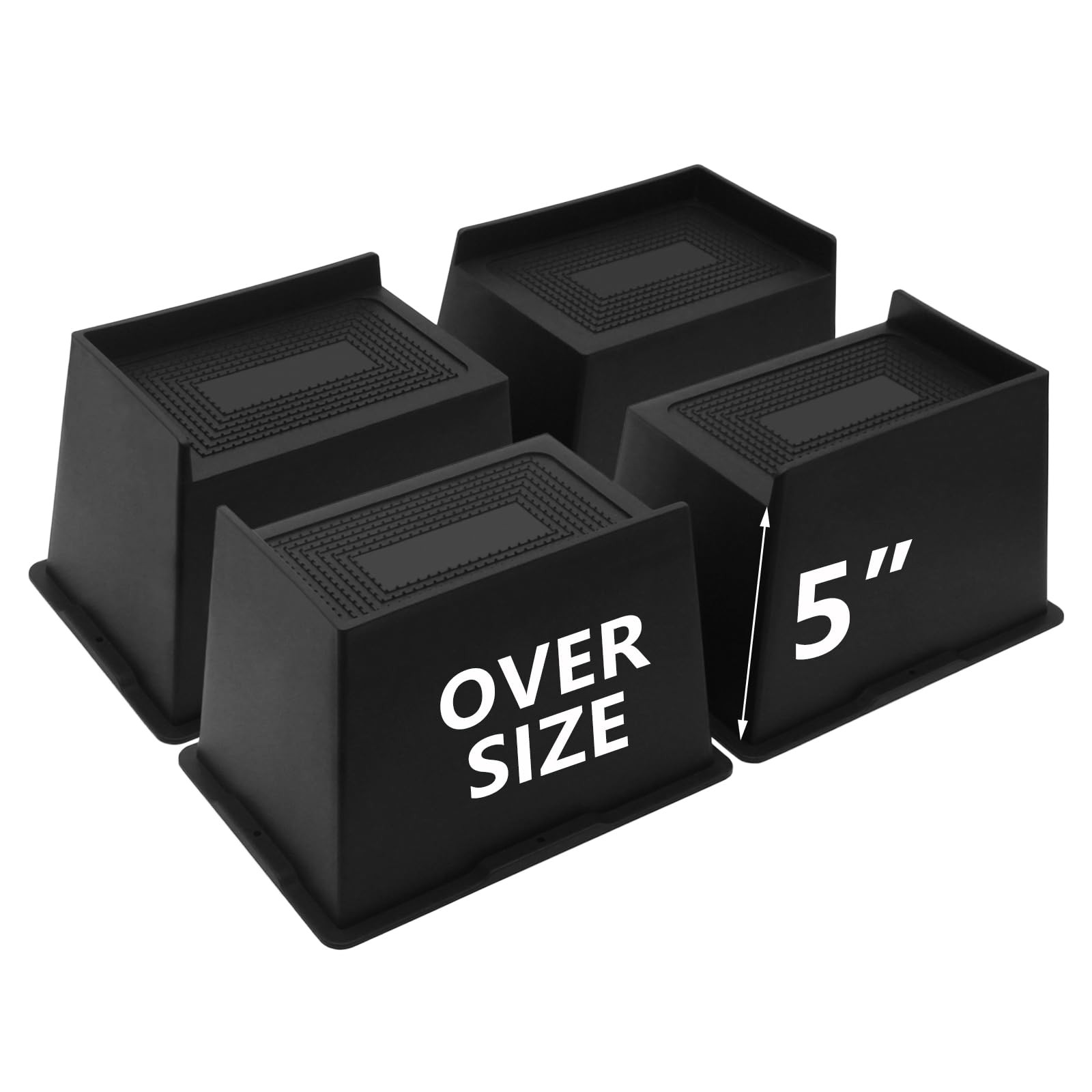 4 PK 5 Inch Bed Risers Heavy Duty Furniture Lifts For Couch Sofa Desk Twin