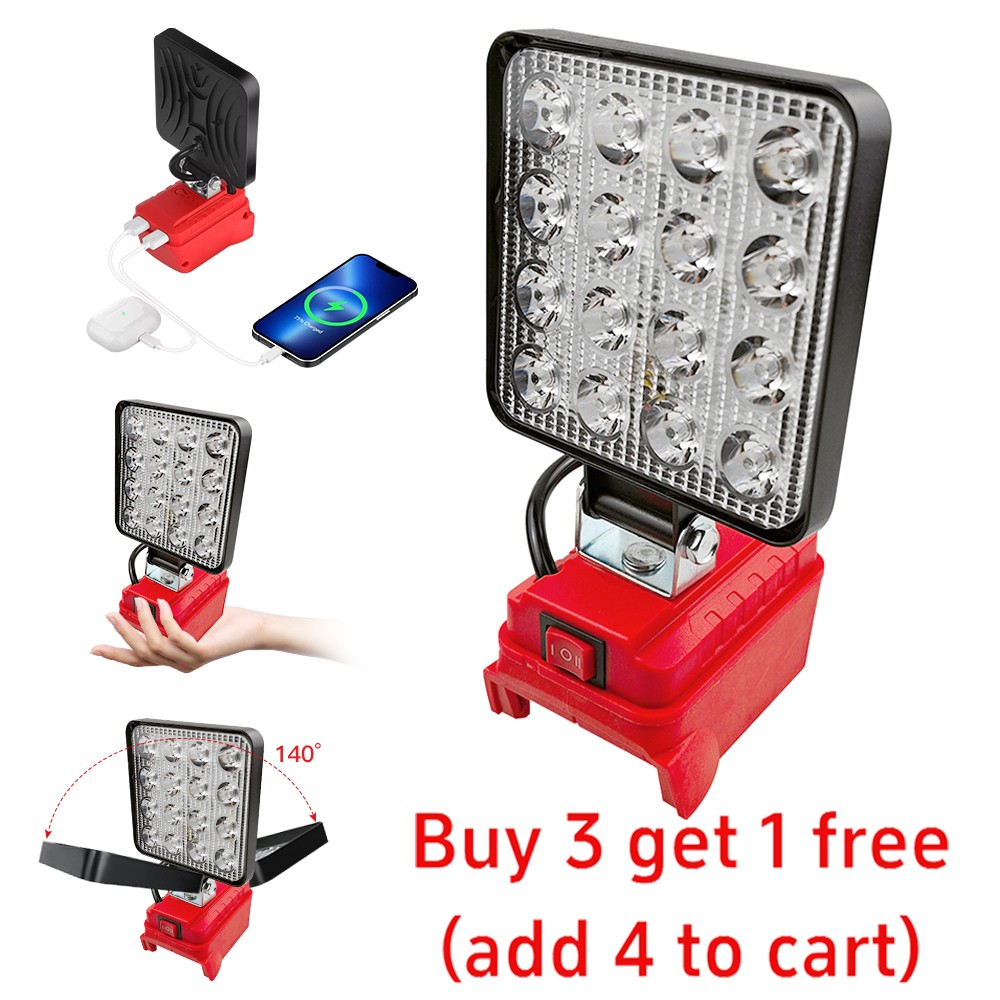 5400LM Wireless LED Work Light for Milwaukee 18V Battery w/USB Cordless Outdoor