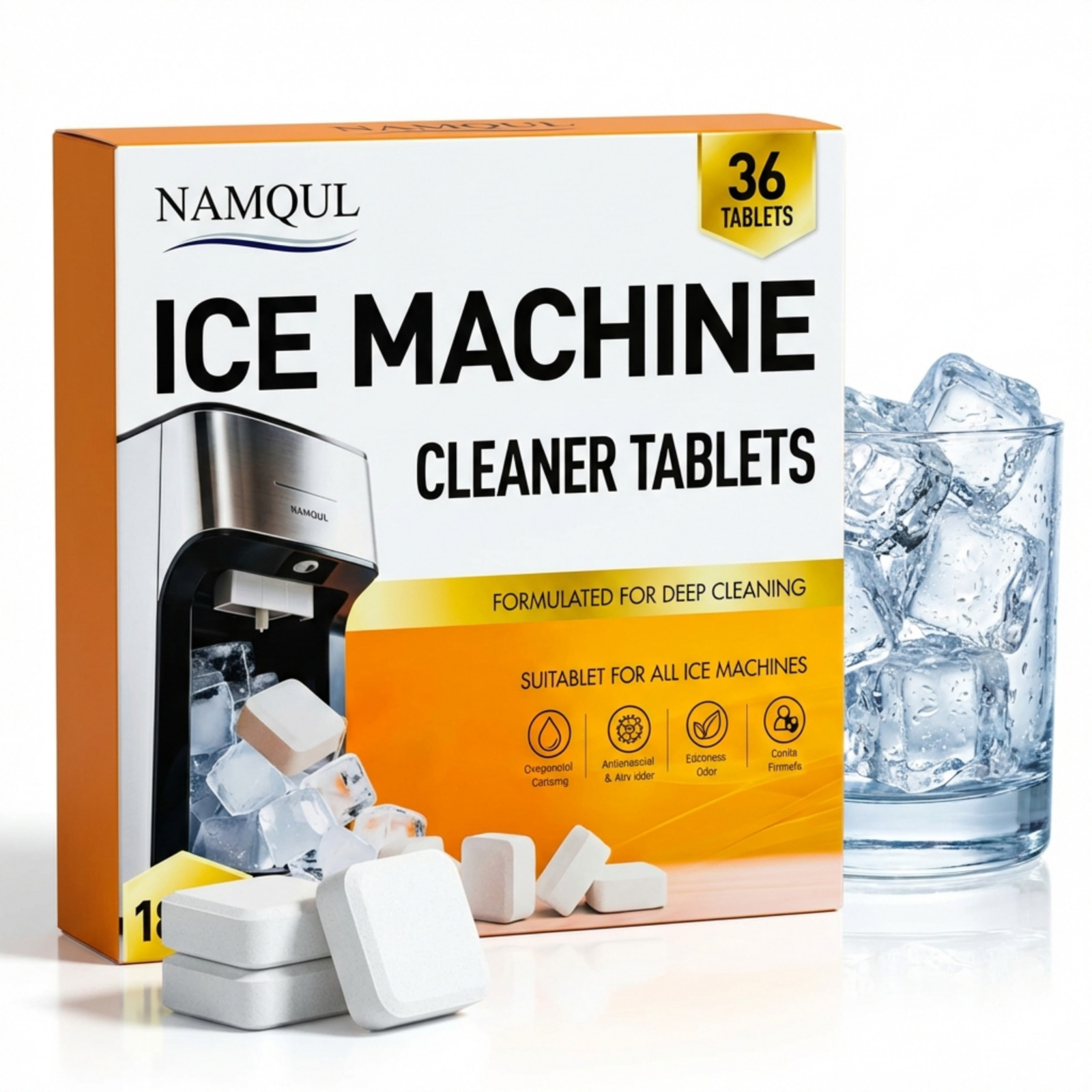 Ice Maker Cleaner & Descaler Tablets - 36 Pack Nickel-Safe Scale Remover