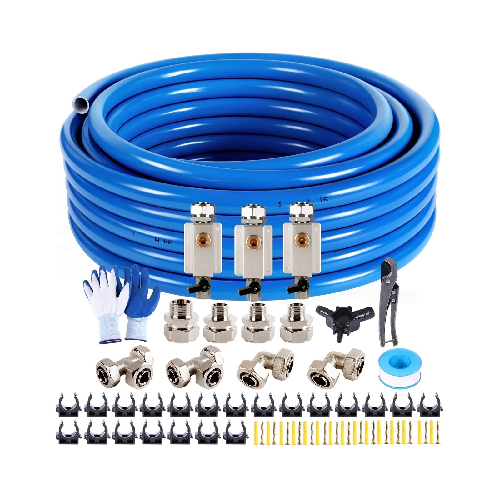 Shop Air line kit 3/4"×100'&200'&300' HDPE-Aluminum-HDPE Air Tubing Compres