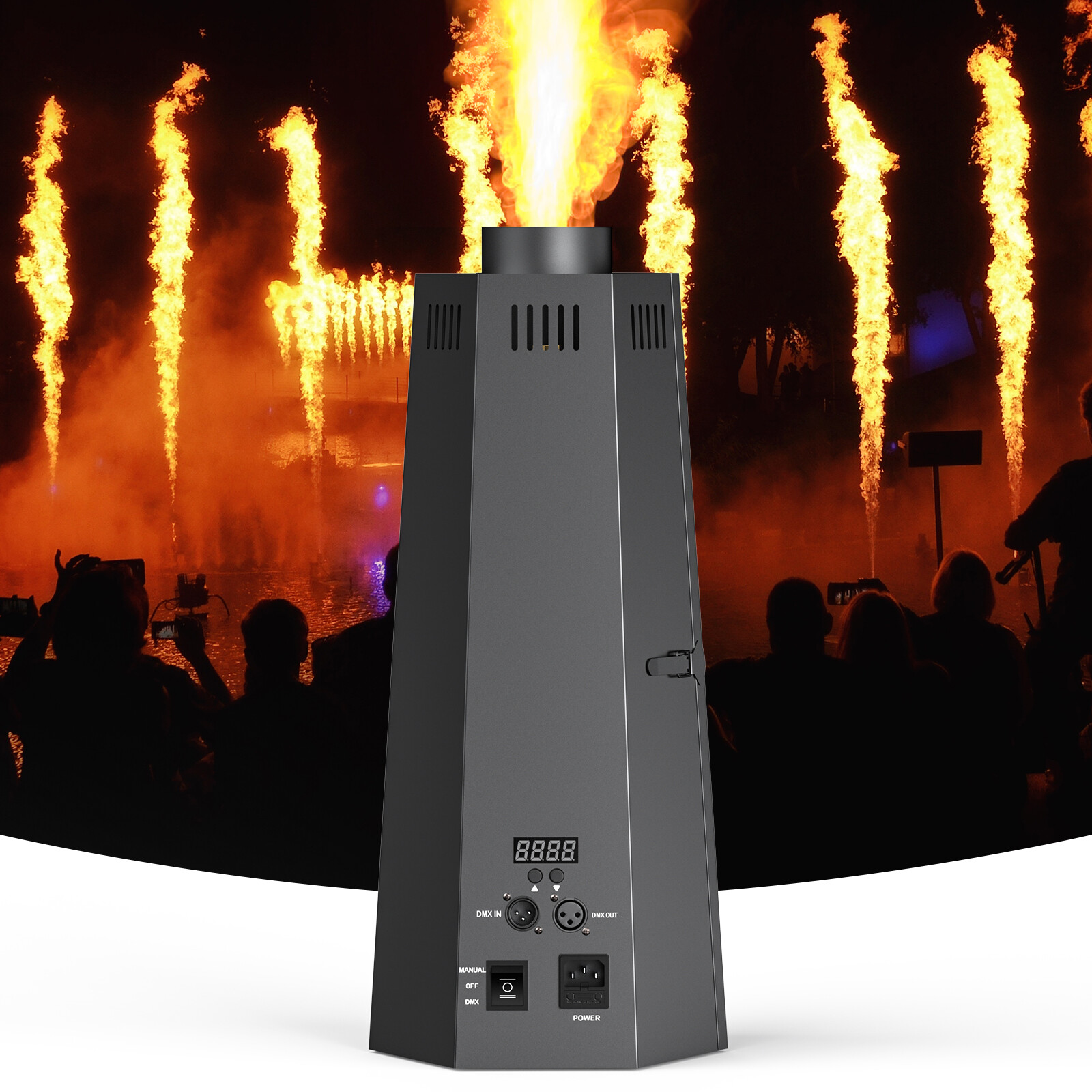 2pcs DMX Fire Thrower Projector Flame Effect Machine DJ Stage Disco Show 200W