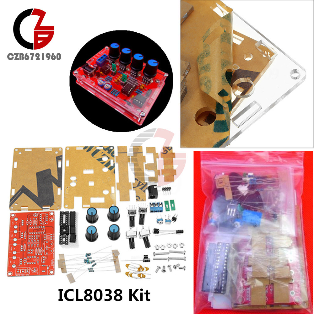 DC 12V ICL8038 5HZ~400 KHZ Signal Generator Module DIY Kit + Acrylic Case Shell