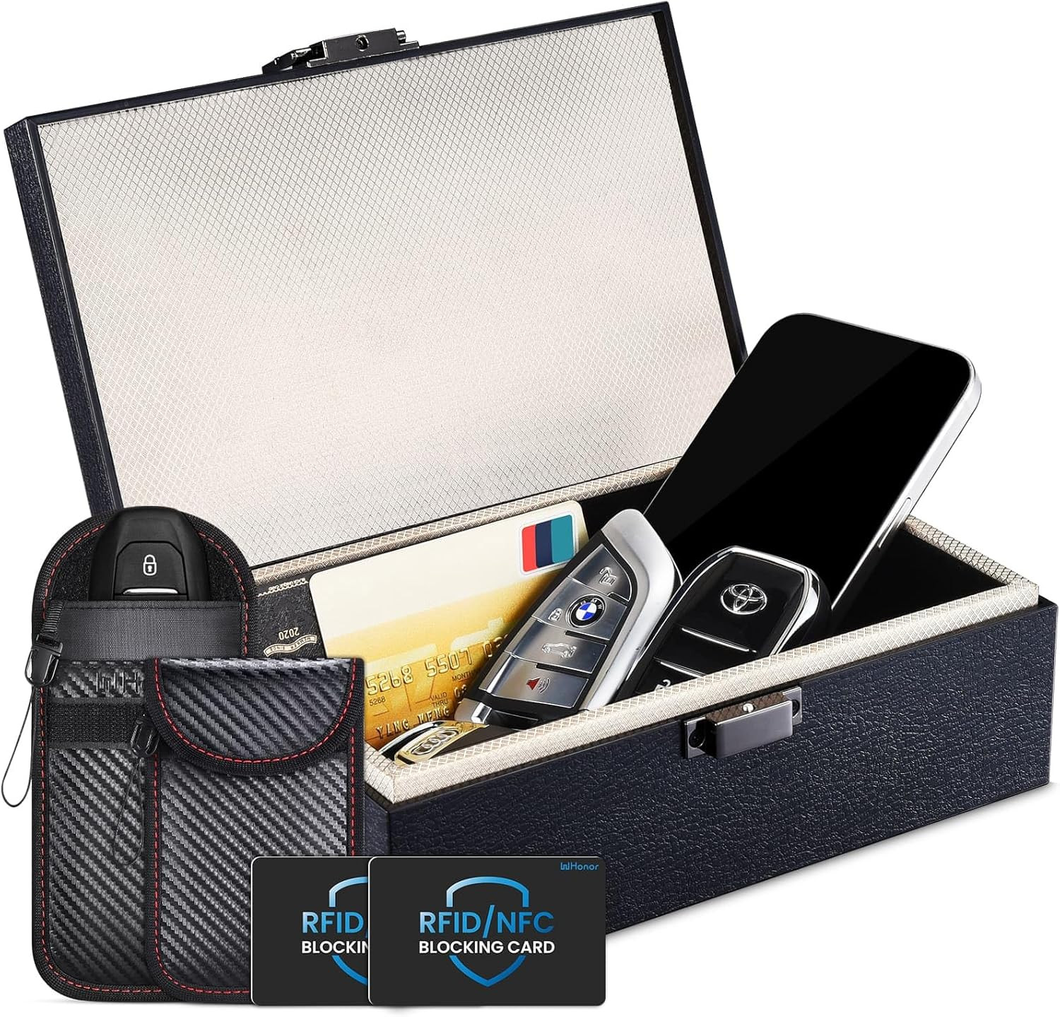 Faraday Box, RFID Key Fob Protector, 8.0" X 5.2" X 2.8" Anti-Theft Signal Blocki