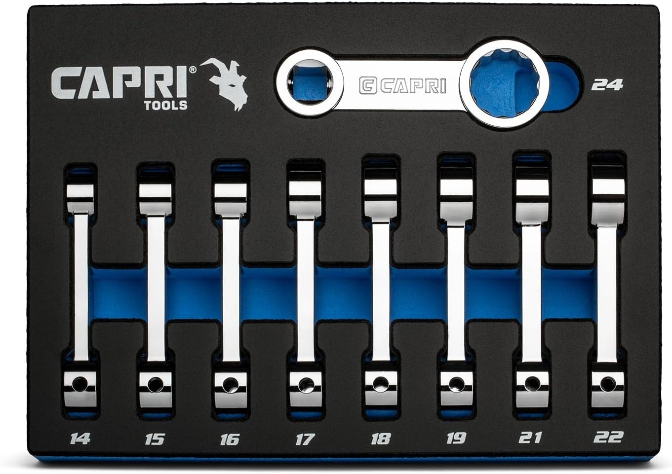 Capri Tools 1/2 in. Drive Torque Adapter Set,12-Point Box End,14 to 24 mm,Metric