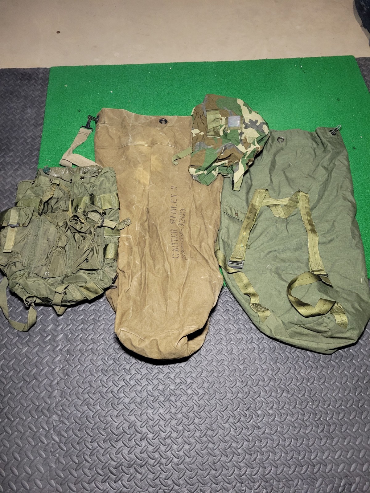 US Army Duffel Bags And Backpack Lot Vintage Military