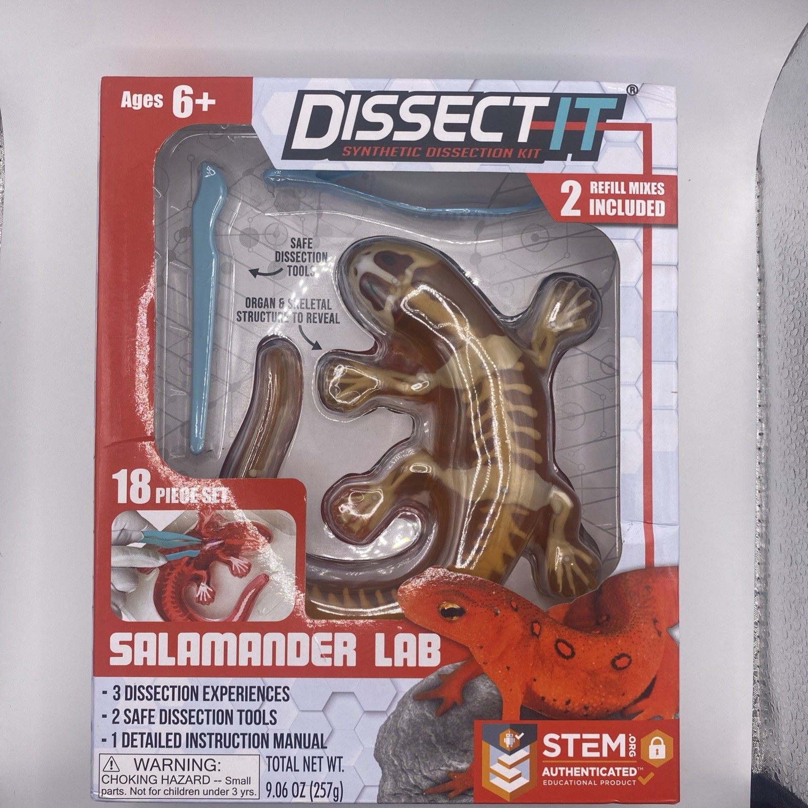 New Dissect It Simulated Synthetic Lab Salamander Dissection Kit STEM 18 Pc Set