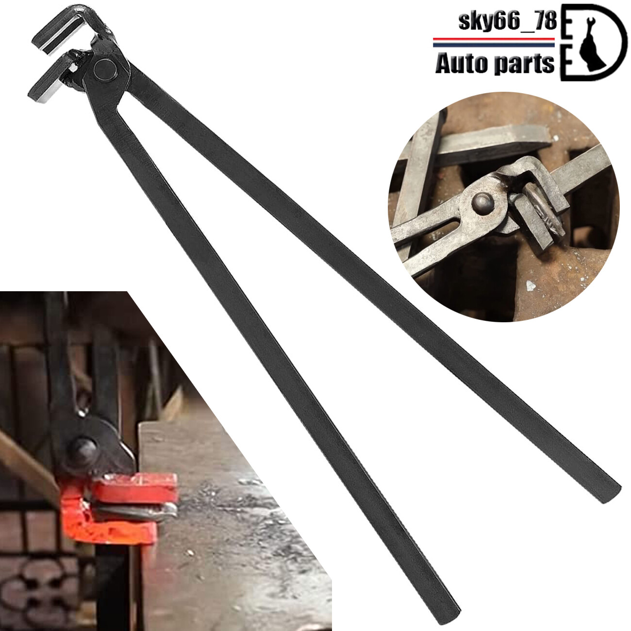 15" Quick Blacksmith Railroad Spike Tongs for Holding Railroad Spikes Forging