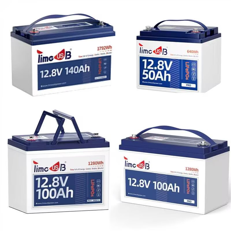 Timeusb 12V/24V 50Ah 100Ah 200Ah LiFePO4 Lithium Battery for Solar Off-grid Good