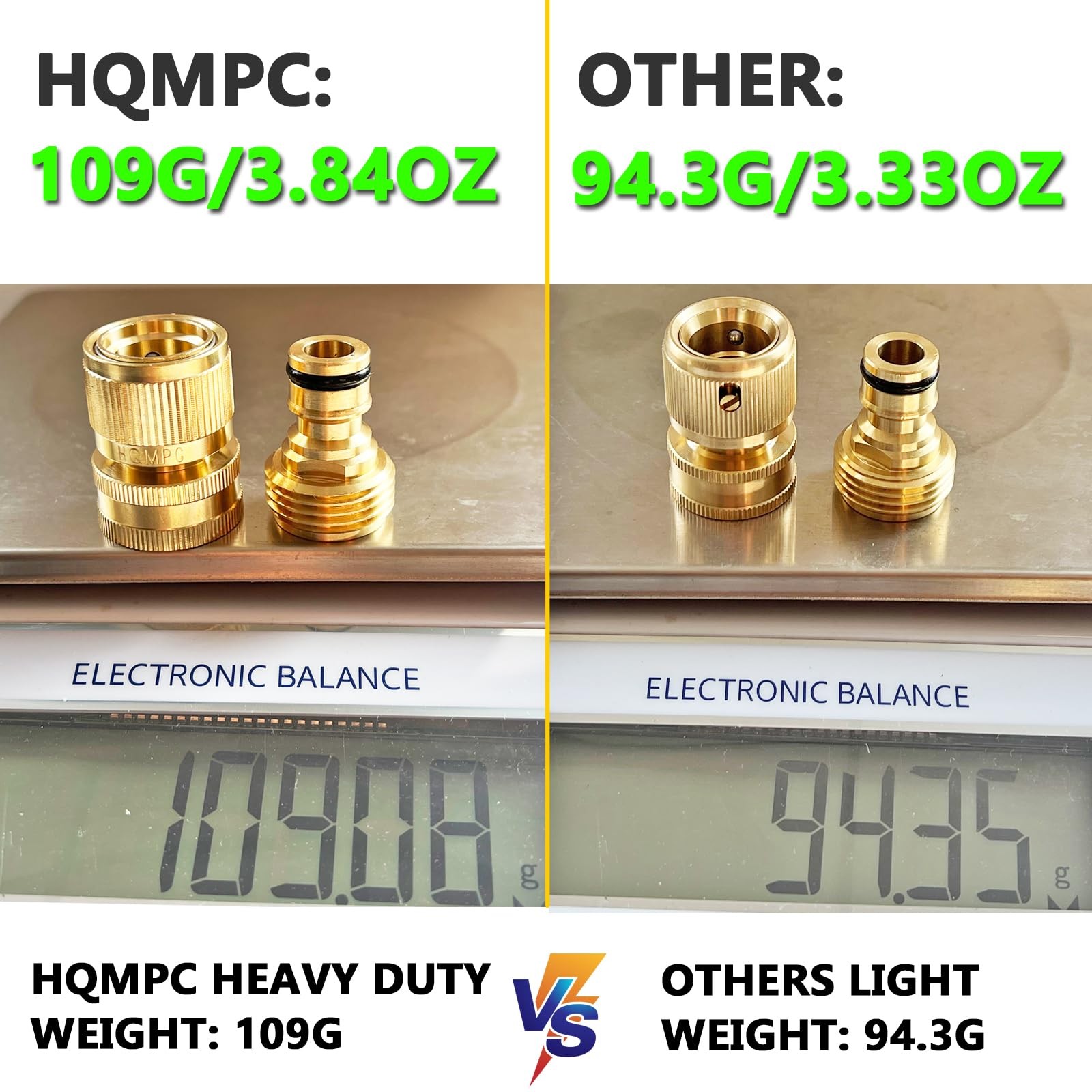 Garden Hose Quick Connect Solid Brass Connector 3/4 GHT 2 Sets Hose Fitting