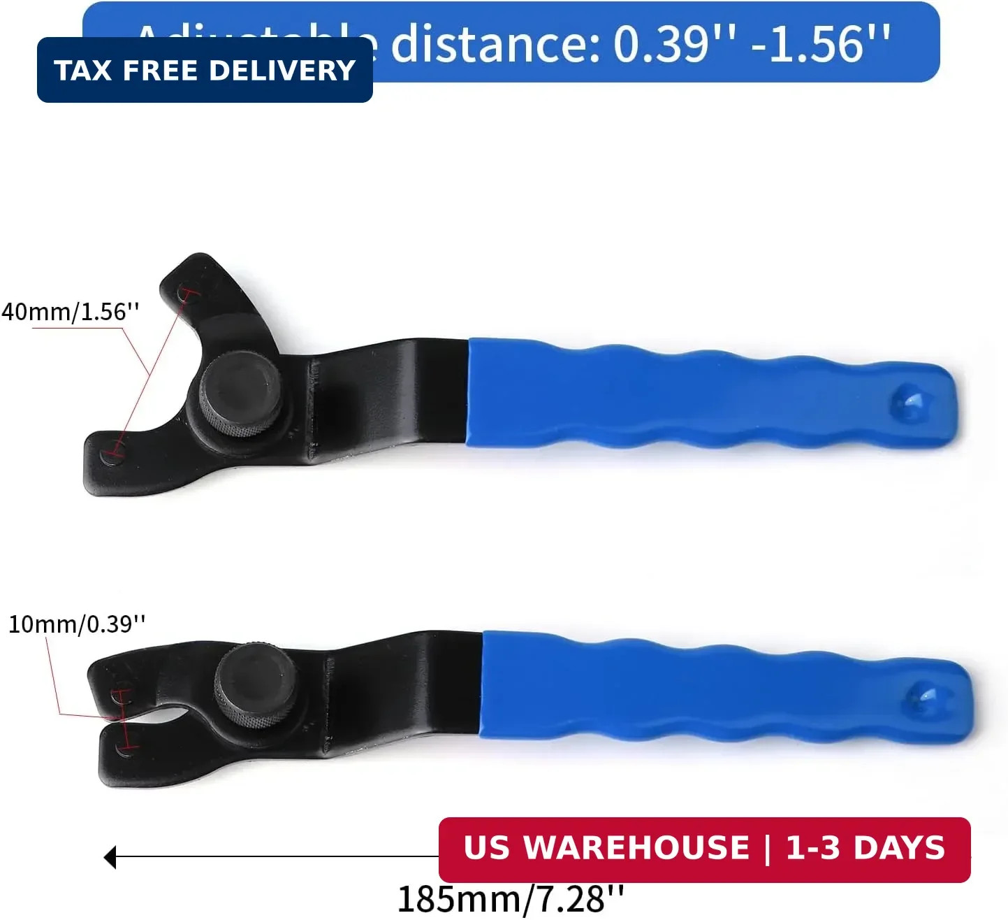 Adjustable Pin Wrench for Angle Grinder Machine,Grinder Spanner ​Wrench (Blue)