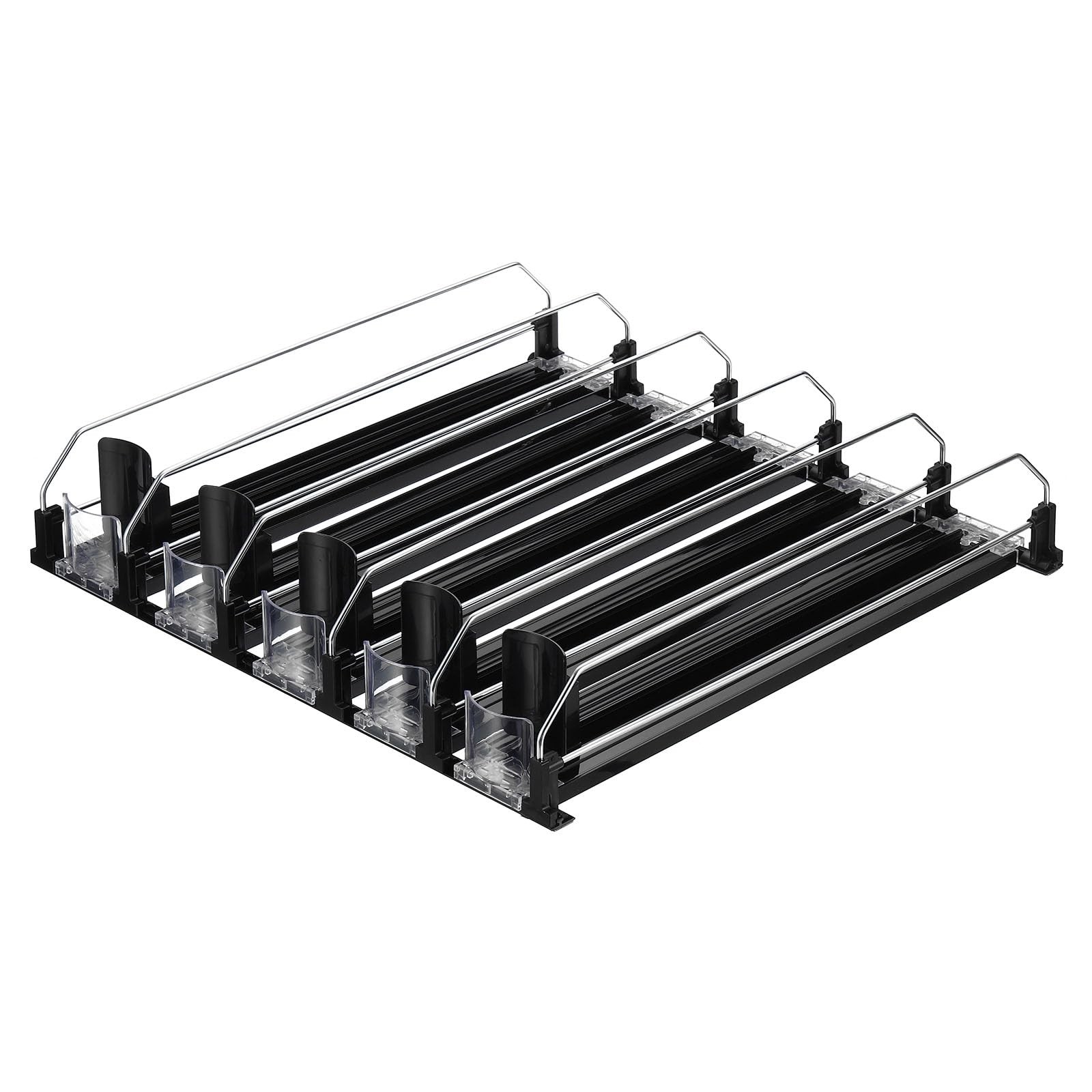 uxcell 5pcs Drink Organizer for Refrigerator, 16.1" x 2.5" x 3.1", Black