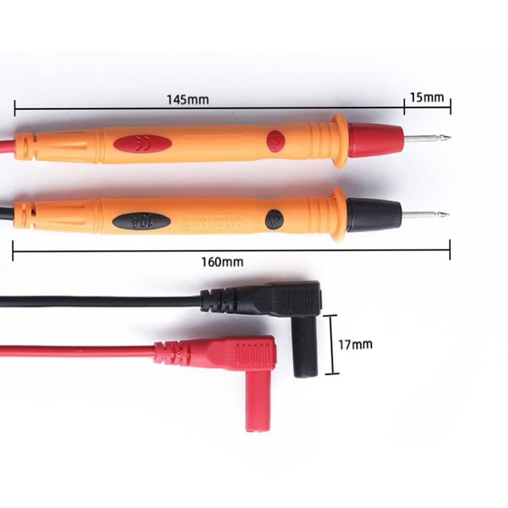 1000V CAT III Precision Multimeter Leads - Durable PVC Probes, 2 Count