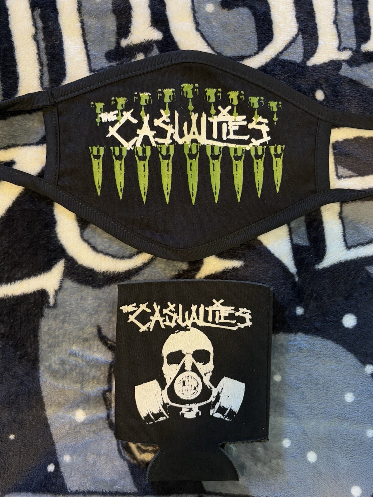 NEW!! The Casualties Hardcore Punk Band Face Mask And Koozie Set