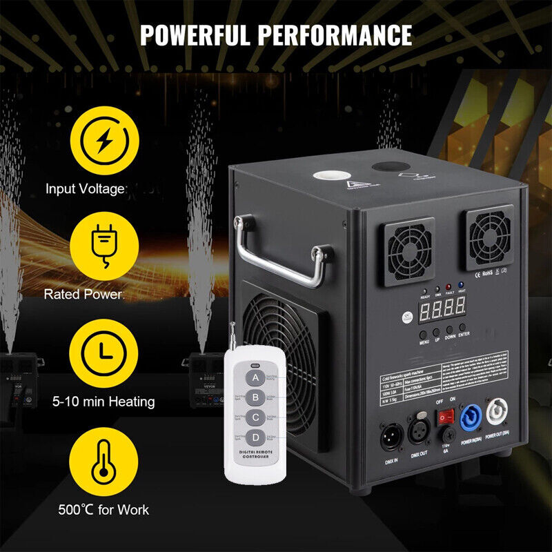 700W Cold Spark Machine Stage Effect DMX Firework Machine DJ Event Party Wedding