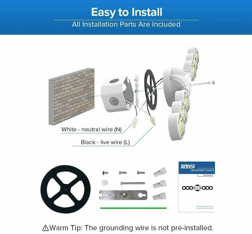 SANSI 4000lm LED Security Light Dusk to Dawn Light Sensor 30W (400W Equiv.) ETL