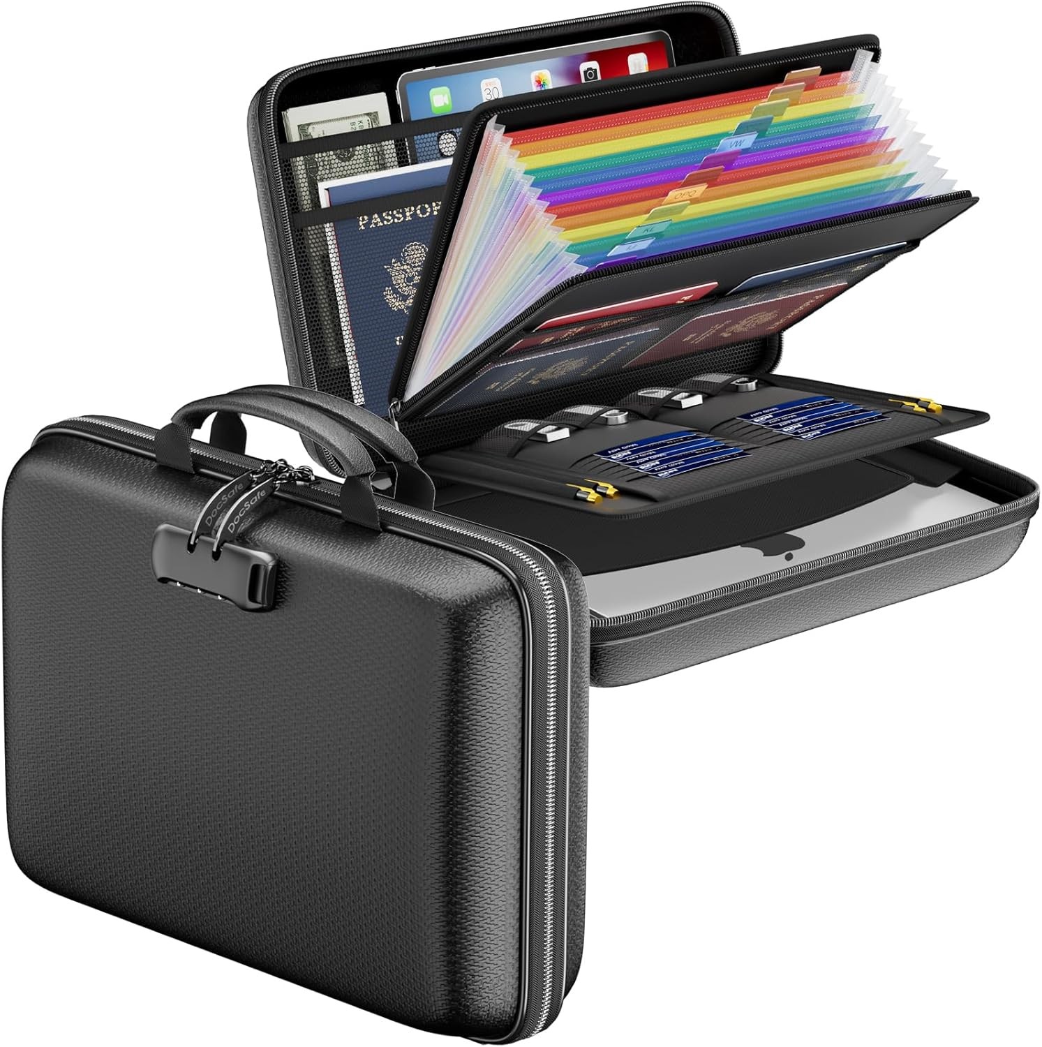 DocSafe Fireproof File Organizer with Lock for Important Documents
