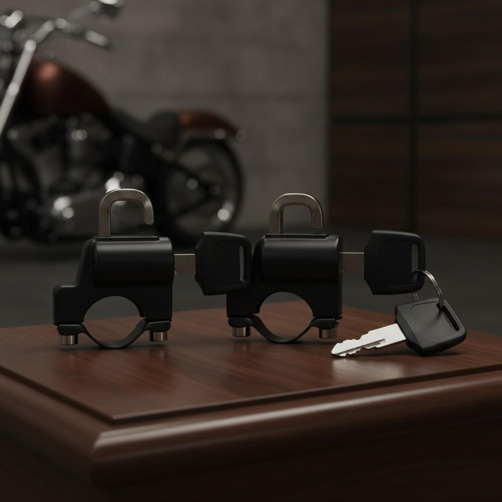 Universal Helmet Lock Set for Motorbikes and Dirt Bikes, 2 Anti-theft Locks