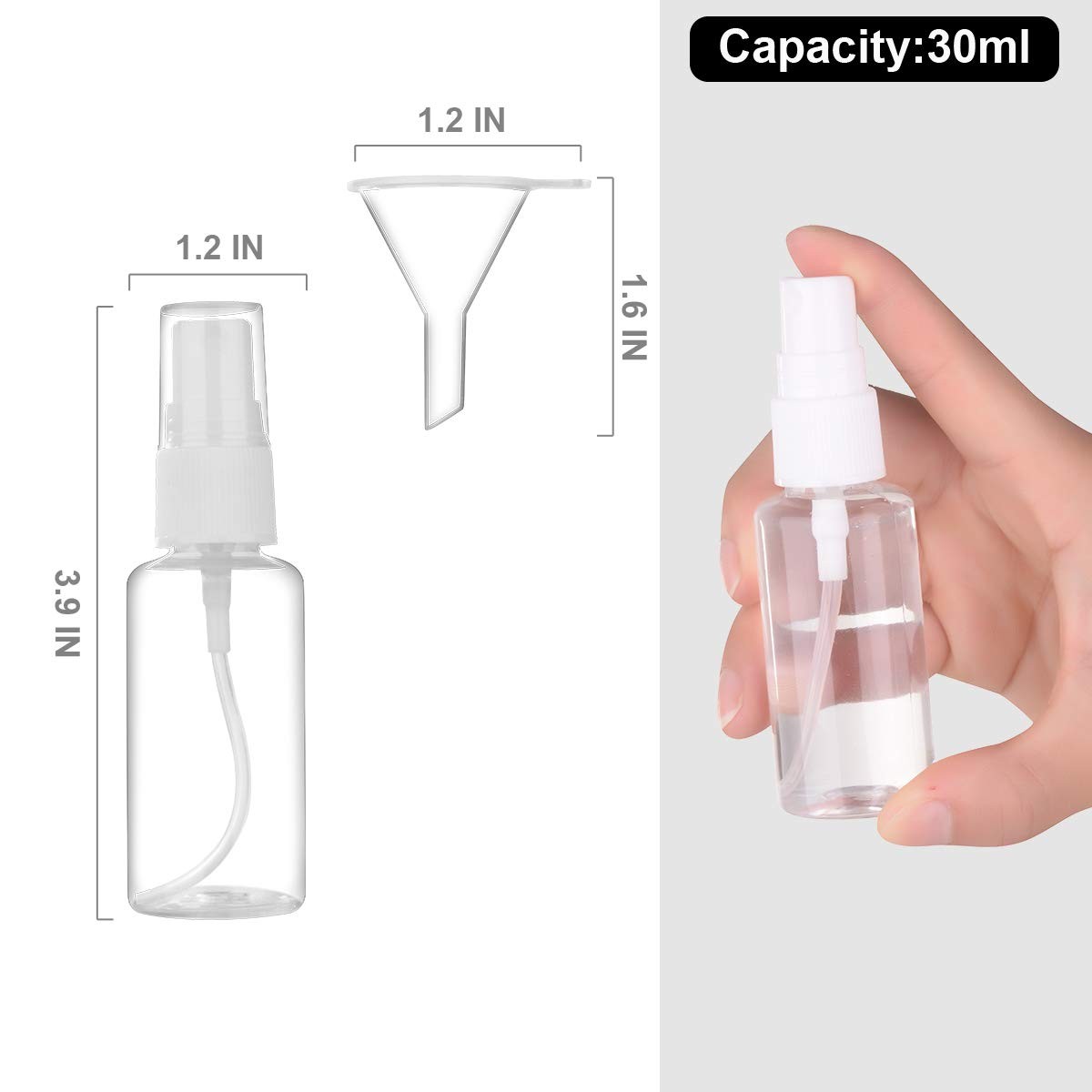 Exptolii Spray Bottle, 1oz/30ml Small Plastic Fine Mist Spray Bottles, Mini E...