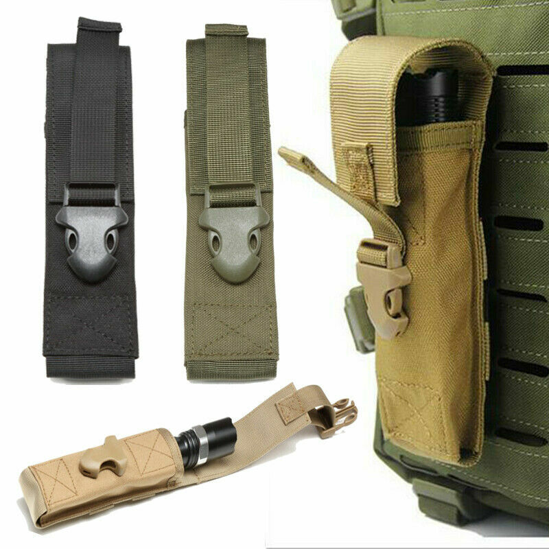 Outdoor Tactical Molle Flashlight Torch Pouch Holder Knife Holster Waist Pack