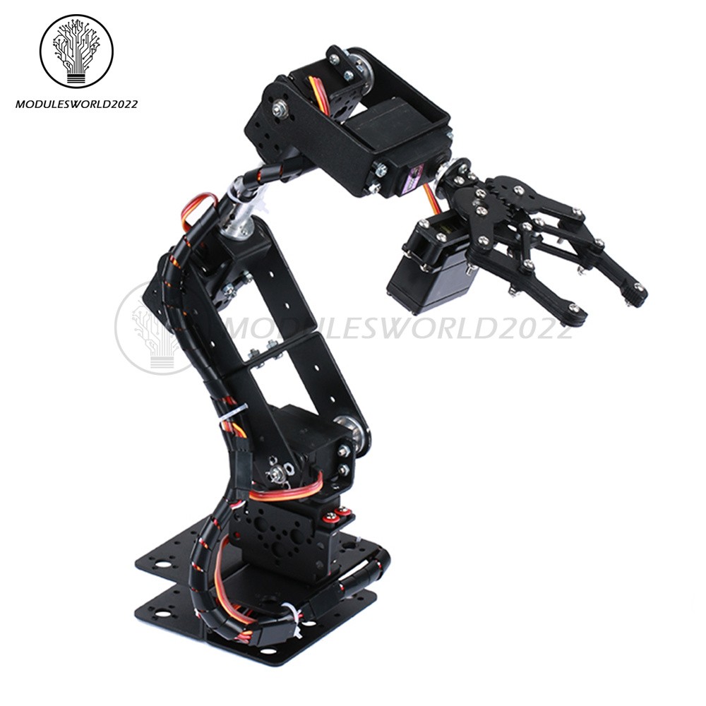 Robotic Arm Kit 6DOF Programming Robot Arm DIY Clamp Claw Kit without Servo