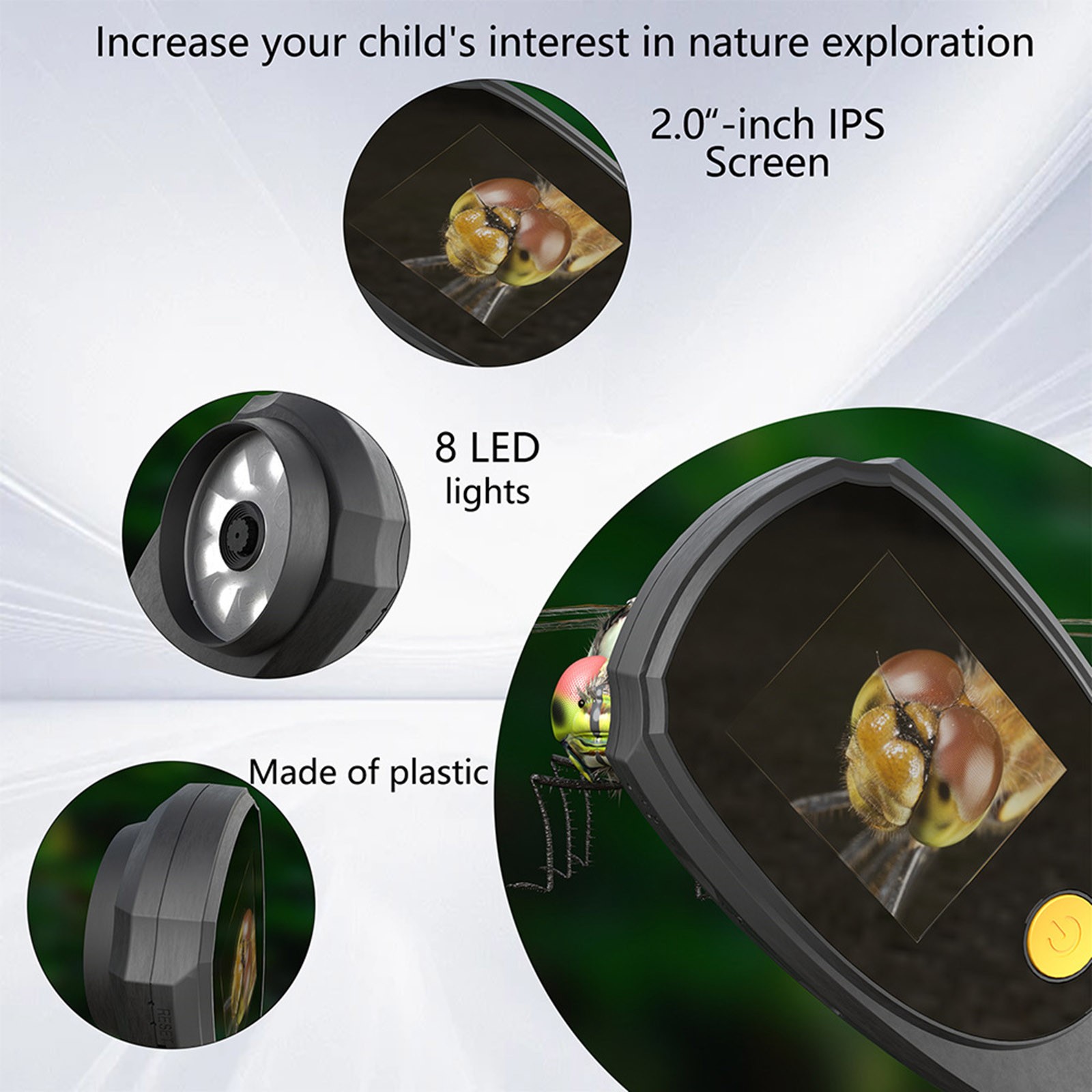 Handheld Digital Microscope Kit Fit AVI Video format, Support TF card up to 64g