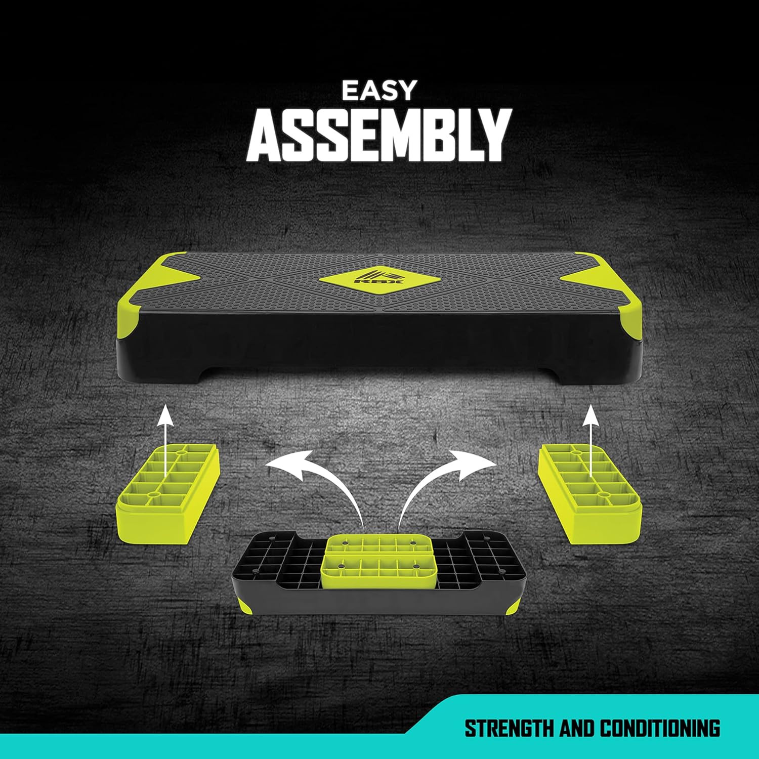 Aerobic Step Platform with Non-Slip Textured Surface -2-Level Adjustable Stepper