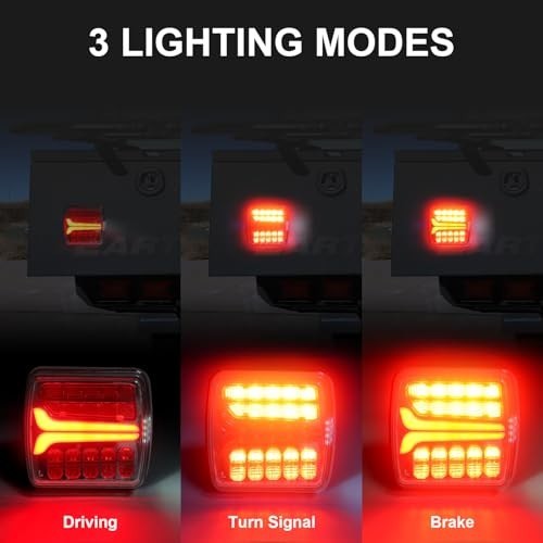 Magnetic Wireless LED Trailer Lights Kit - IP67 Waterproof, Rechargeable Brake &