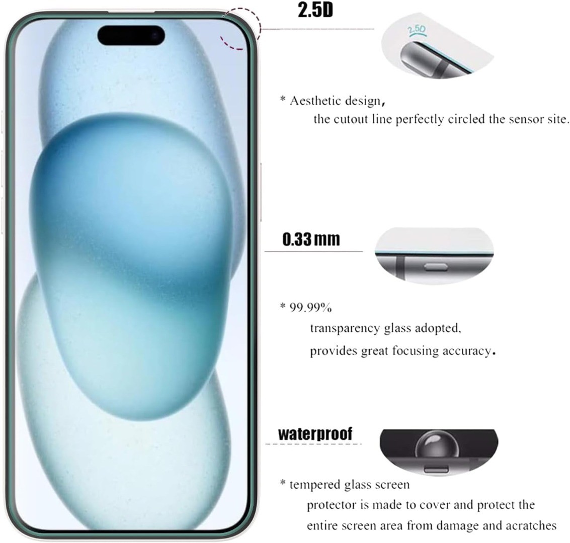 2Pack Gorilla Tempered Glass Screen Protector For iPhone 17e 17 16 15 Pro Max