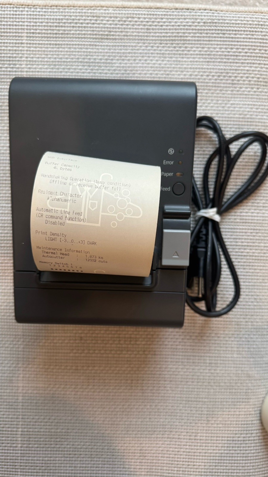 Epson TM-T20 M249A Thermal POS Receipt Printer USB Auto-Cutter 3"