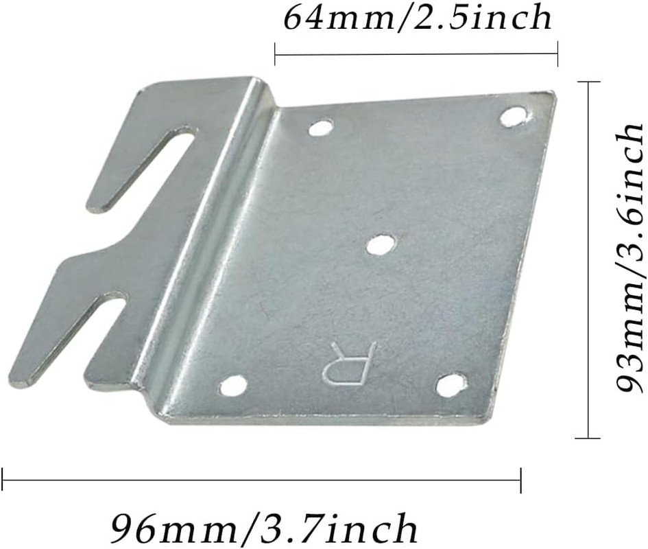 FoyaHome 2 Pcs Universal Wood Bed Headboard Brackets, Silvery Adjustable Bed Rai