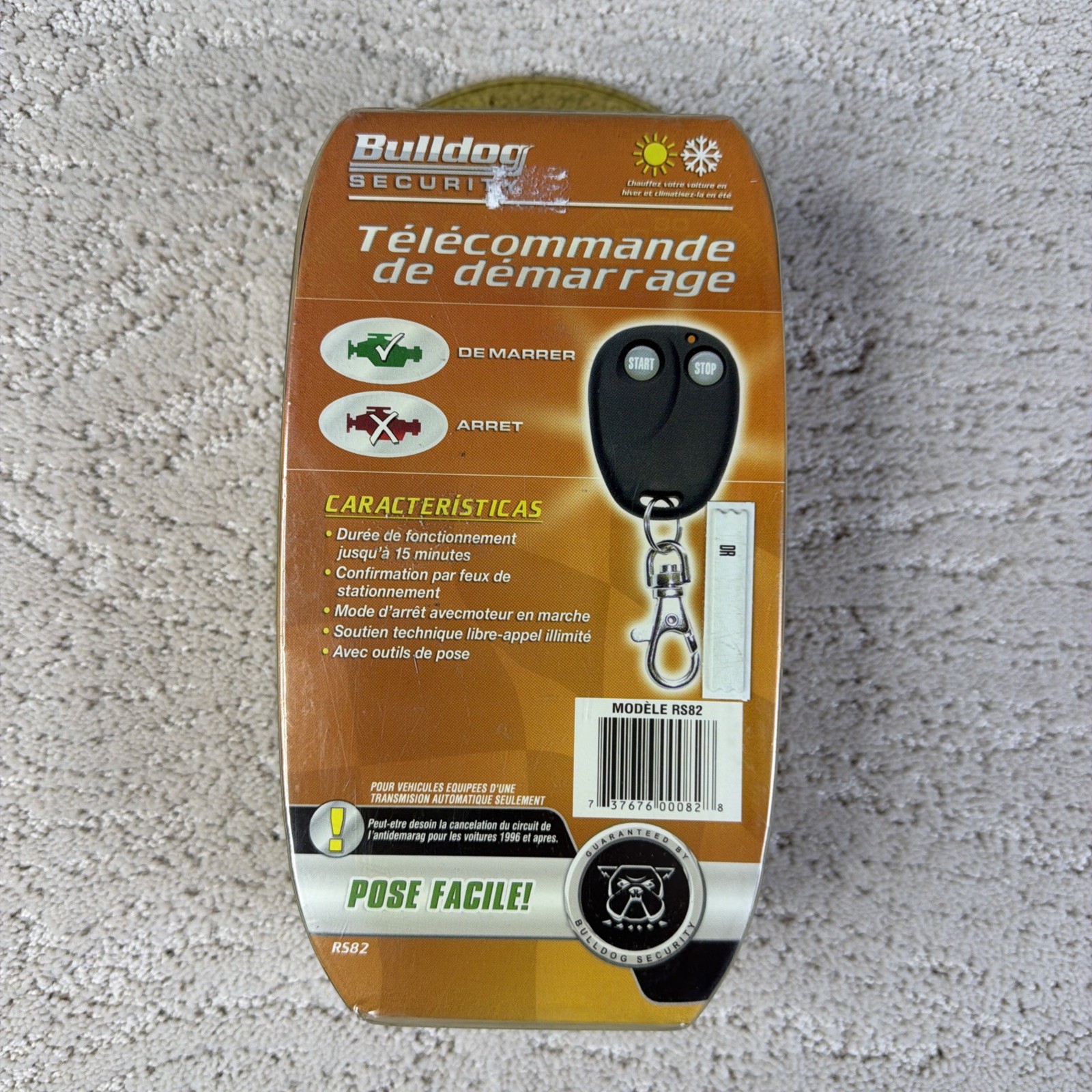 NIP Bulldog Security Remote Vehicle Starter System Model RS82 400 ft Range