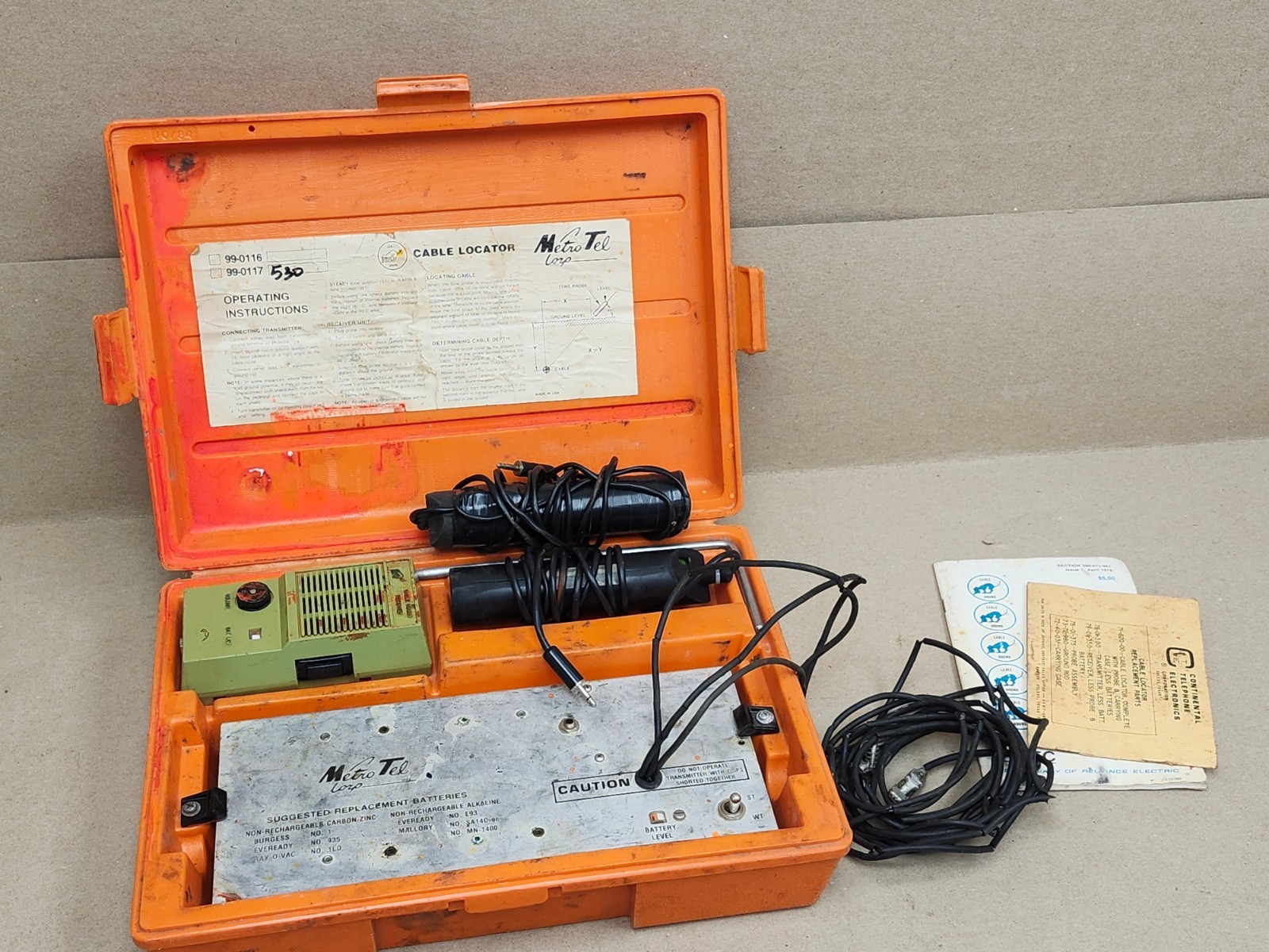 Metro Tel Cable Hound Cable Locator Depth Indicator Model 99-0117