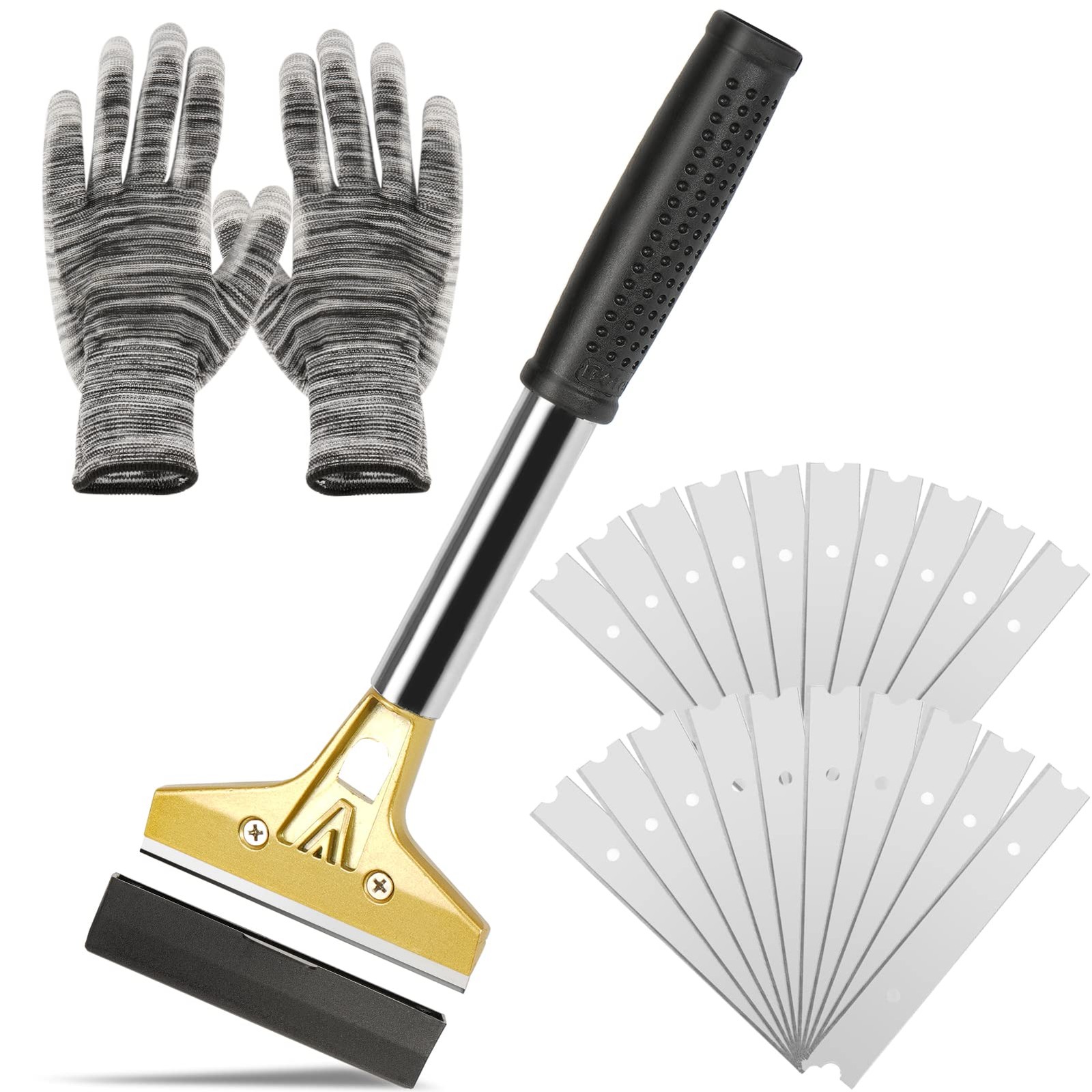 wanguan Razor Blade Scraper,Floor Scraper Tool with 20PCS Extra 4 inch