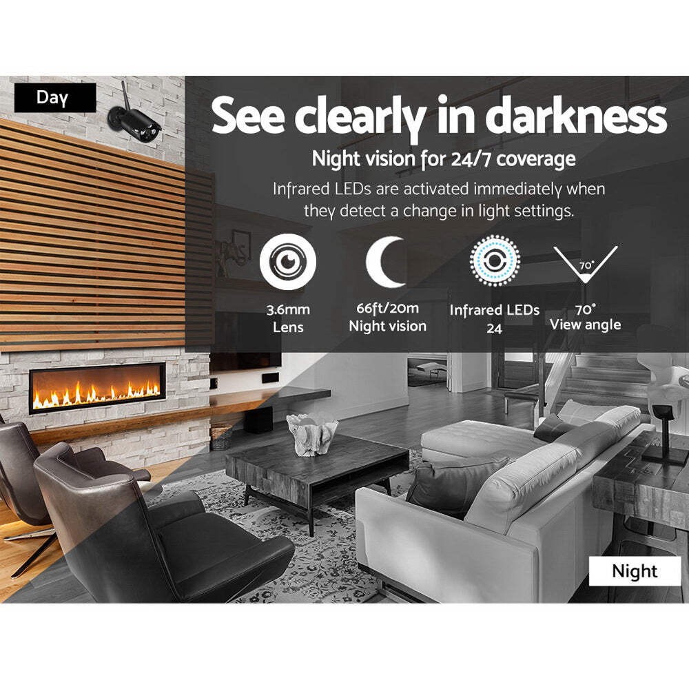 NNEDSZ -1080P 8CH Wireless Security Camera NVR Video