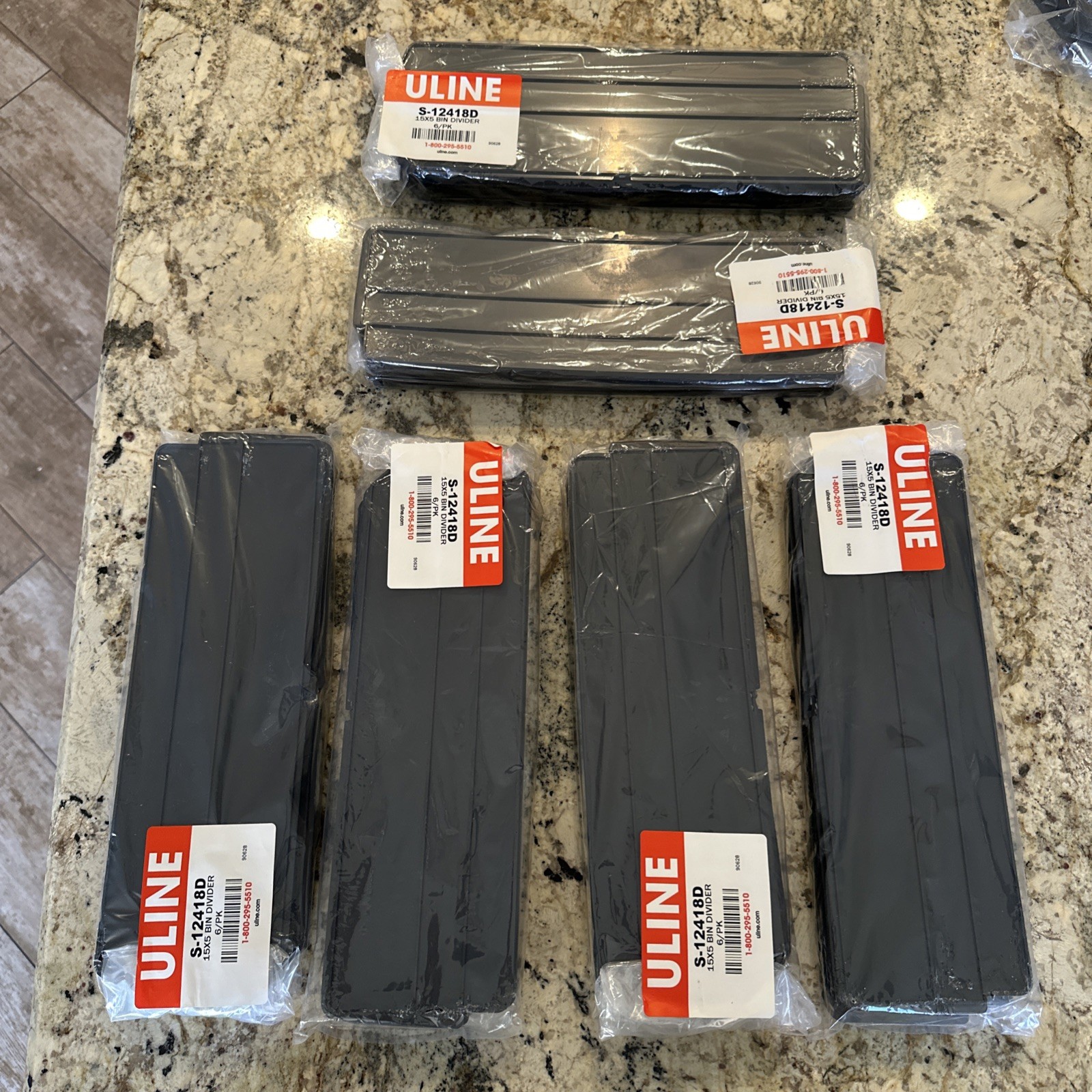 6x Uline 6 Pack Of Bin Dividers 15"x5" NEW + FAST SHIPPING