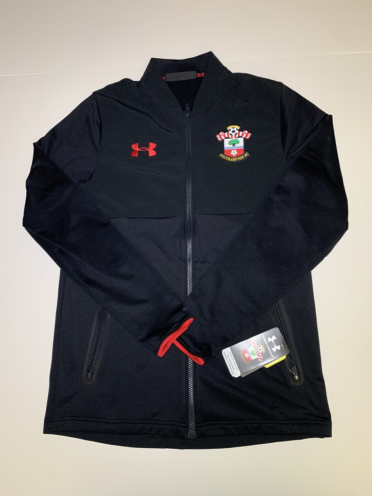Southampton Under Armour UA Storm Mens soccer Black Stadium Jacket 2017-18 SZ M