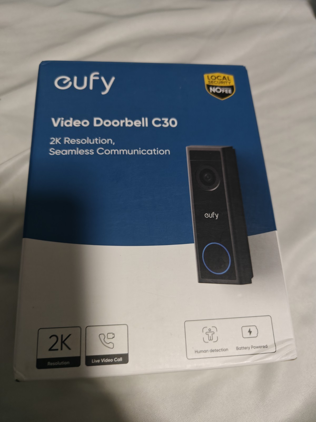New eufy Wireless Video Doorbell C30 2K FHD Intercom Video Call Motion Detect