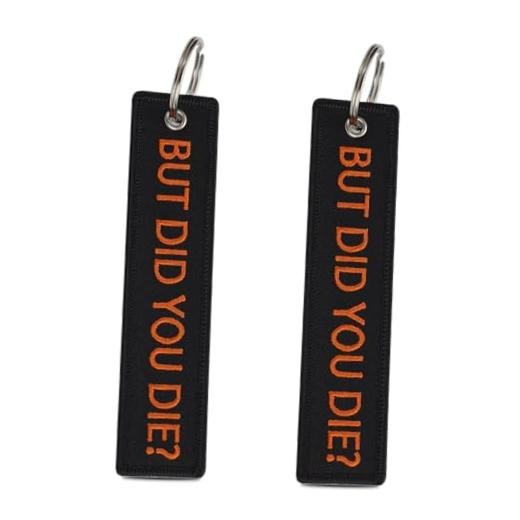 Keychain Tags Car Key Chain Ring for Motorcycle, Scooters, Black & Orange