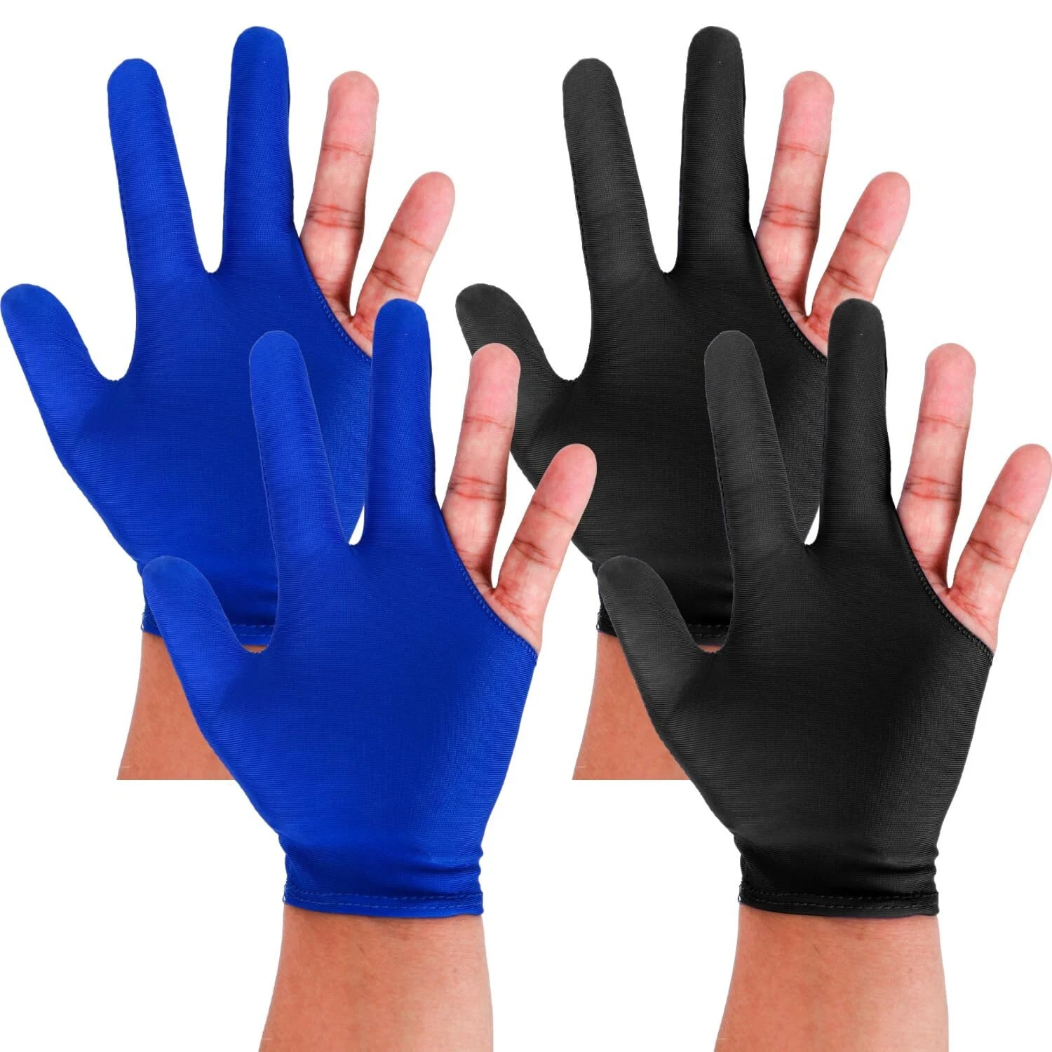 2x 3 Finger Billiard Gloves for Shooter Snooker Pool Cue